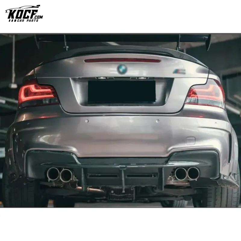 1M E82 RZA Style Carbon Fiber Rear Diffuser with spats For BMW 1M E82 Coupe 12-15