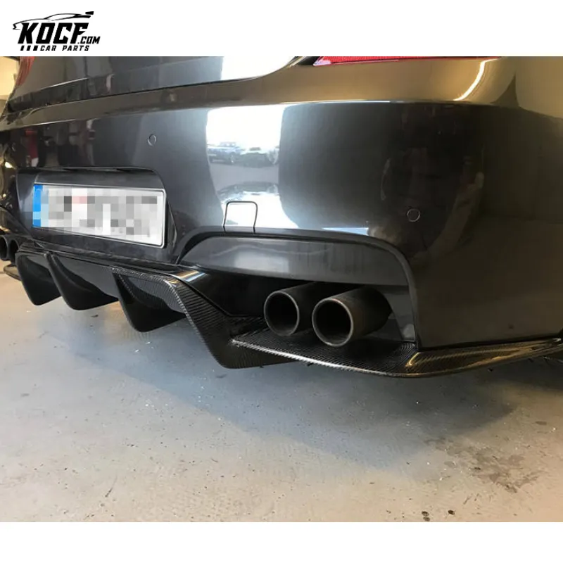 2014-2017 Vor style Carbon Fiber Rear Bumper Lip Diffuser Lip For BMW F06 F12 F13 M6 Coupe Sedan