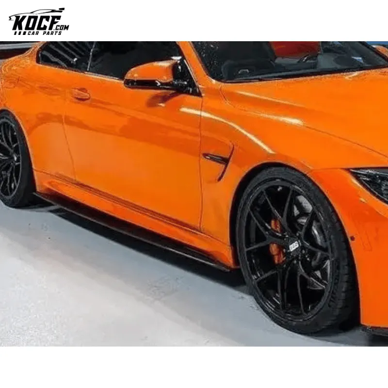 2015-2019 F82 M4 MP style Carbon Fiber Side Skirts Rocker Panels Side Trim Spoiler Extensions For BMW F80 F82 F83 M3 M4