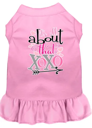 All About The Xoxo Screen Print Dog Dress Light Pink Sm