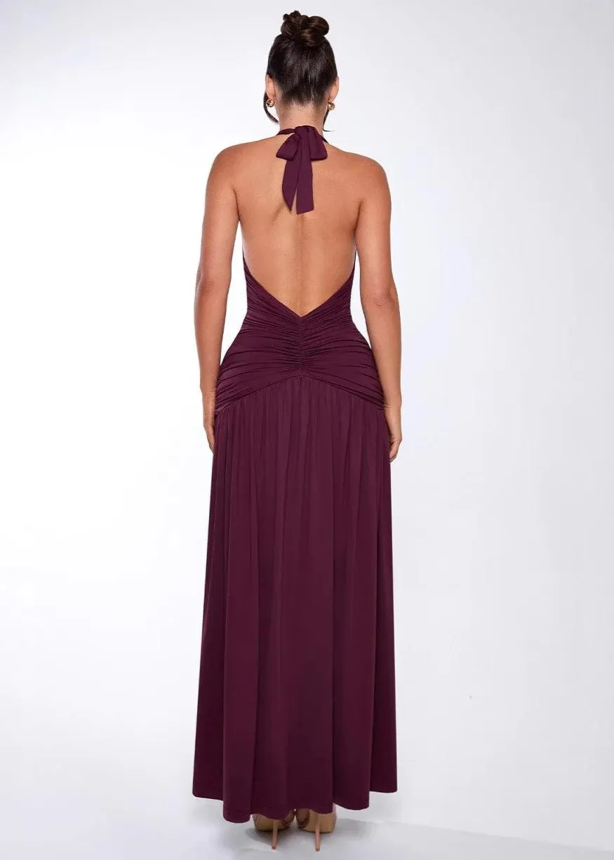 Amaranthine Halter Maxi Dress