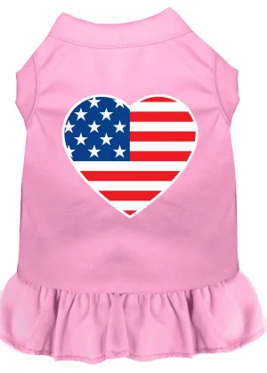 American Flag Heart Screen Print Dress Light Pink Xxxl (20)