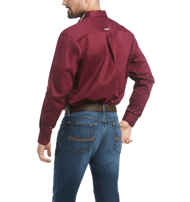 Ariat Men's Burgundy Twill Long Sleeve Shirt