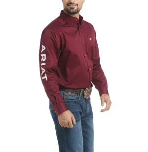 Ariat Men's Burgundy Twill Long Sleeve Shirt