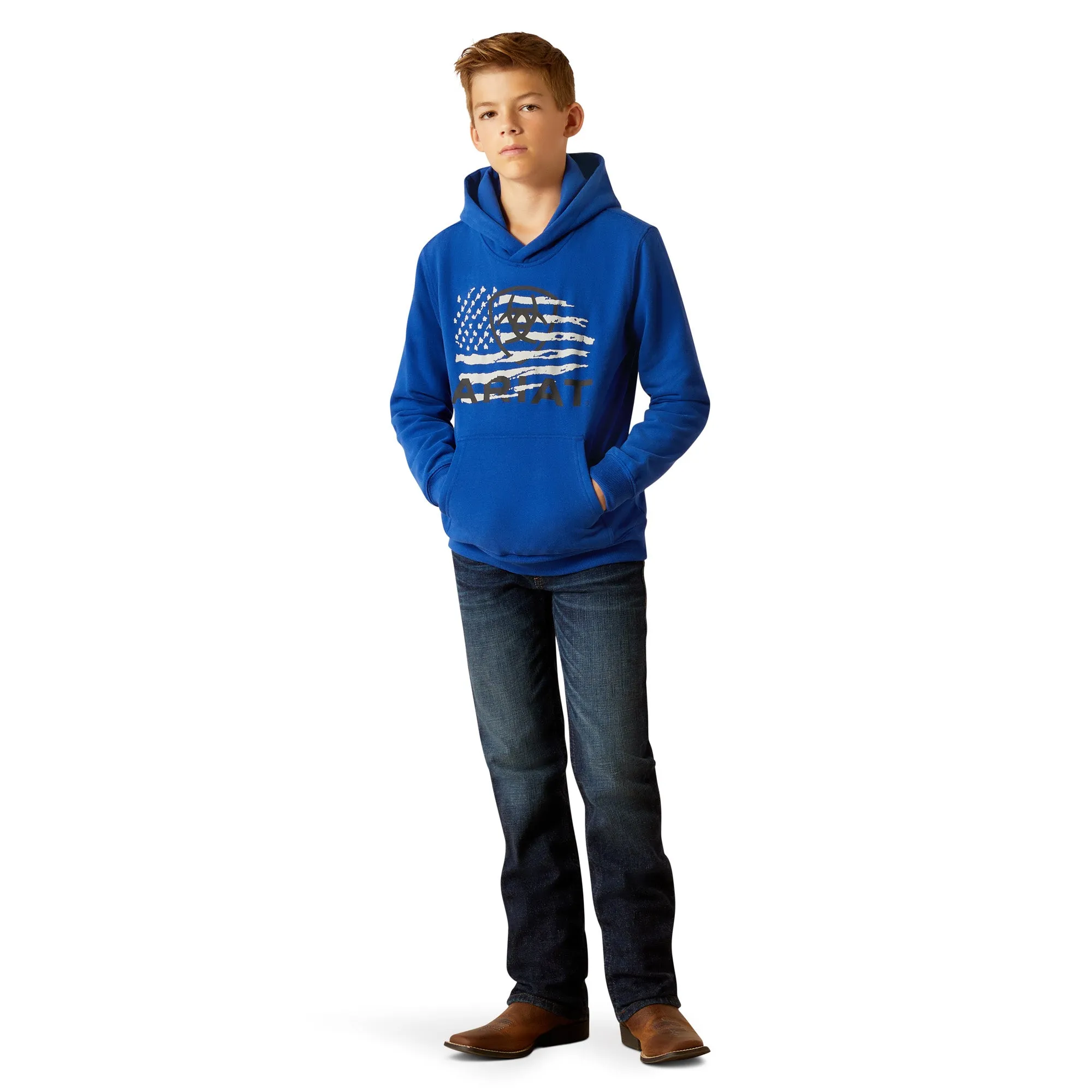 Ariat Youth Boy's Breakthru Surf The Web Blue Hoodie 10052392