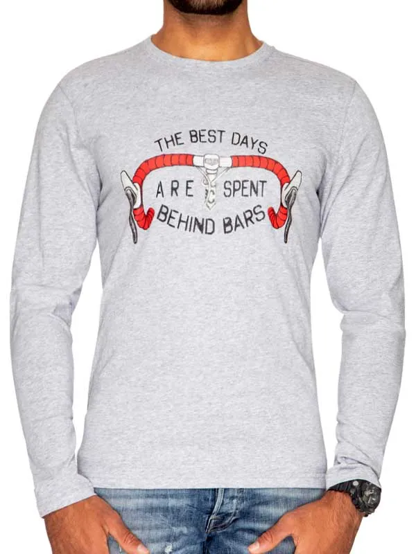 Best Days Behind Bars Long Sleeve T Shirt Grey