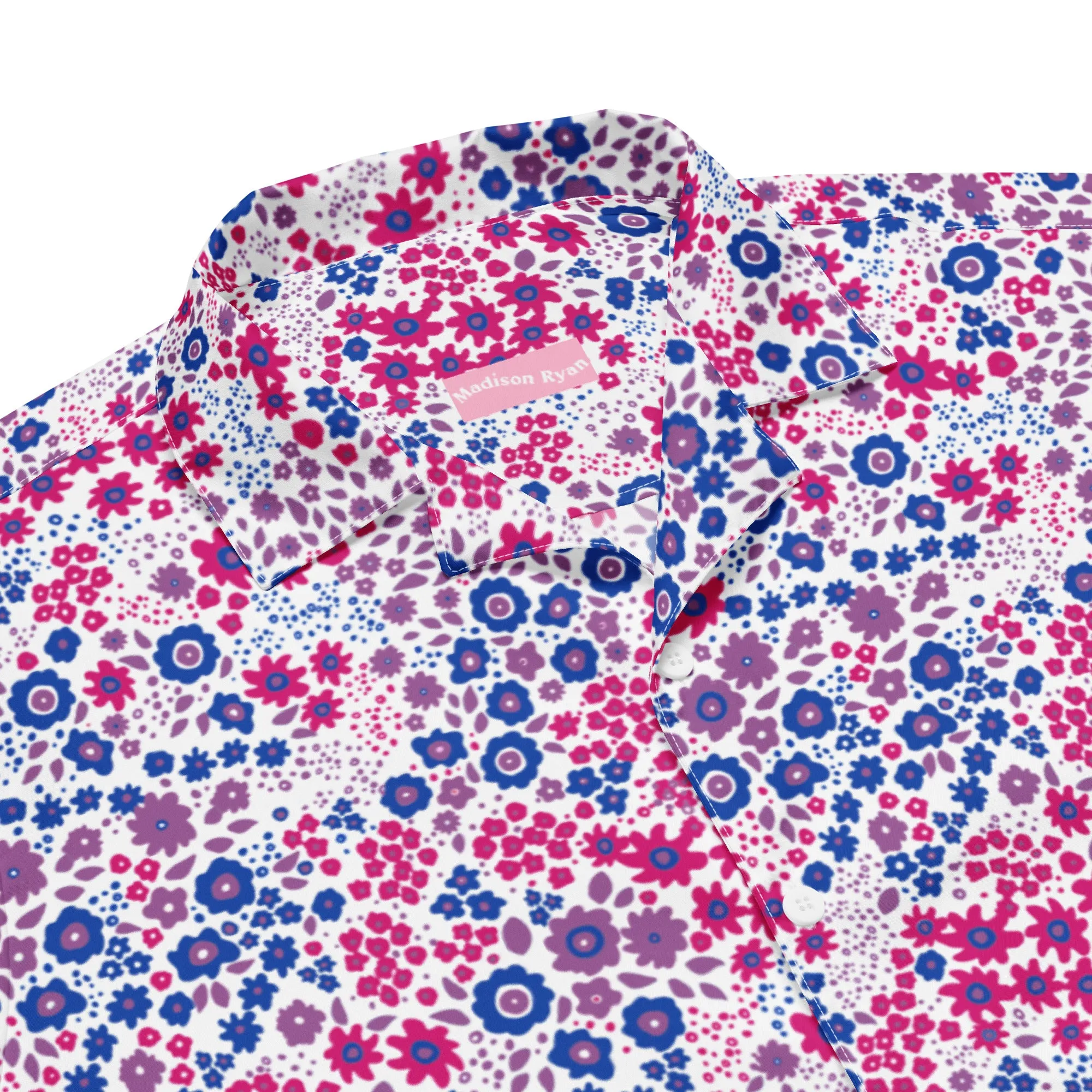 Bisexual Flowers Flag Button-Down Shirt