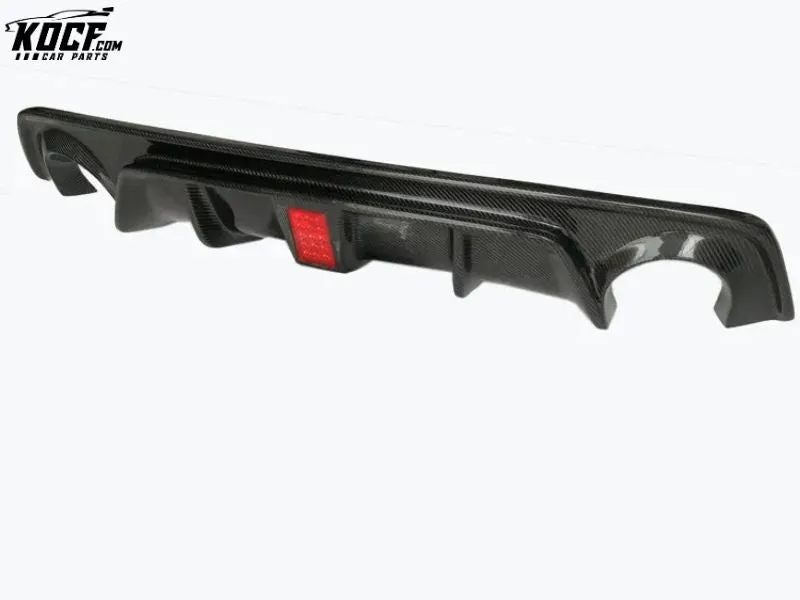 Carbon Fiber Rear Bumper Lip Diffuser Spoiler with led light brake light for Infiniti Q50 Sedan 2018 -20