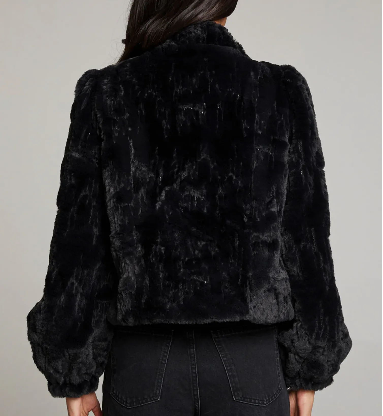 Chaser Fur Puff Sleeve Jacket Licorice