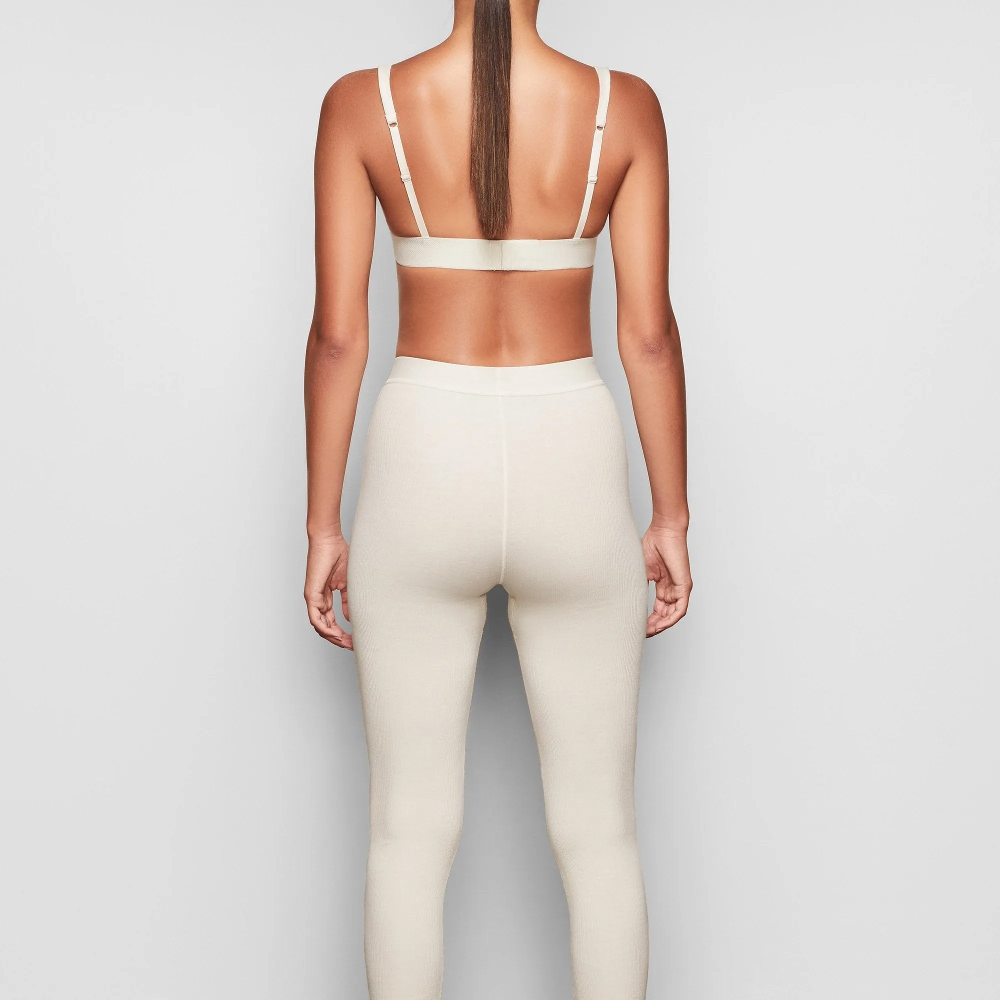 COTTON RIB LEGGING | BONE