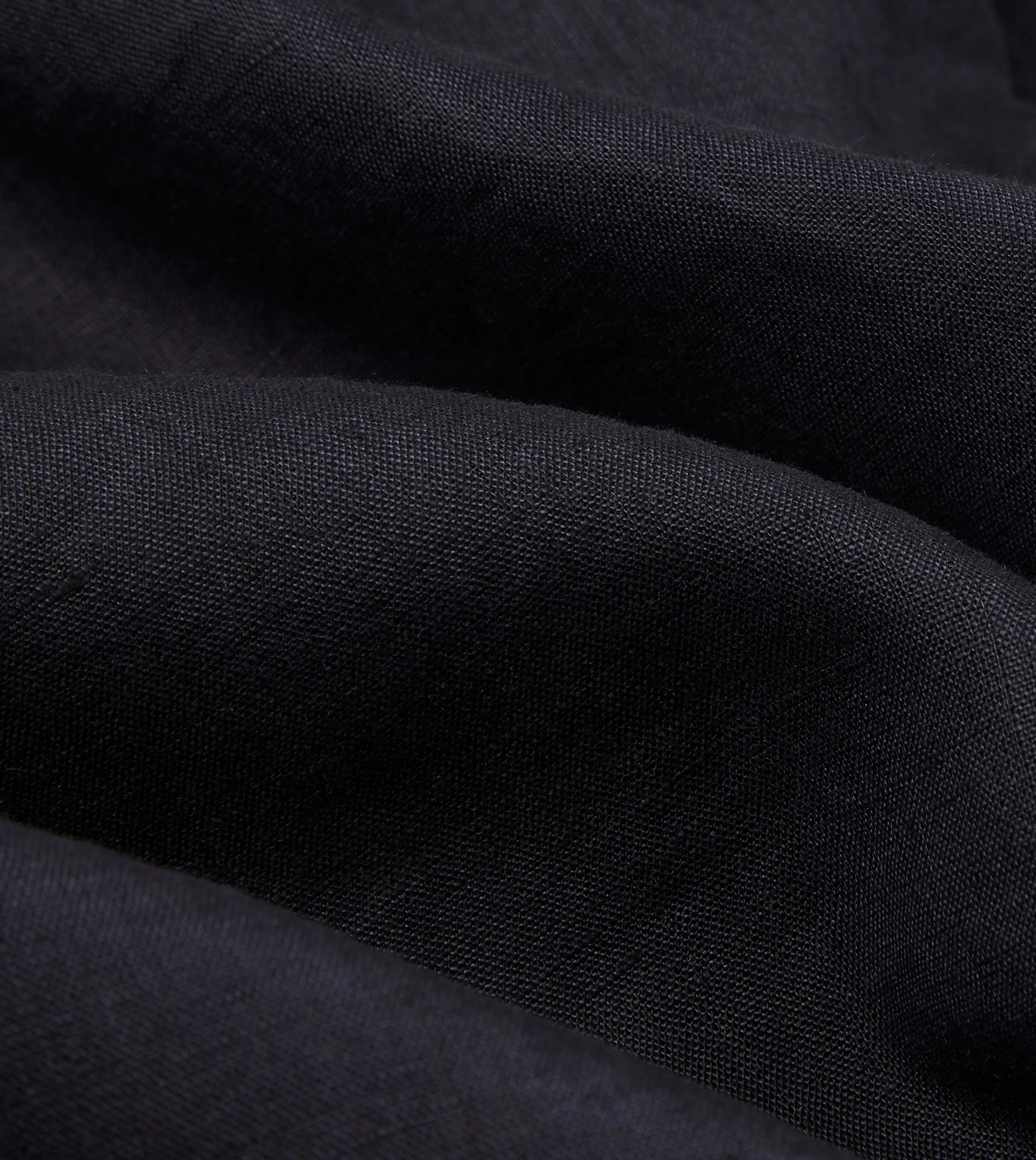 Dark Navy Linen Spread Collar Shirt