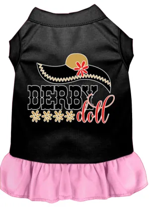 Derby Doll Screen Print Dog Dress Black With Light Pink Xxxl (20)