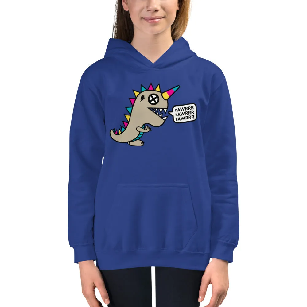 Dinocorn rAWRRR Youth Hoodie Royal