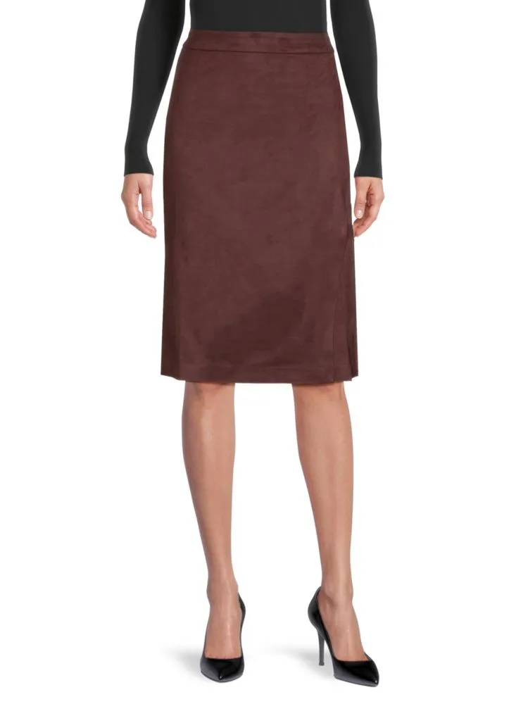 Donna Karan Seamed Pencil Skirt in Mulberry