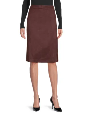 Donna Karan Seamed Pencil Skirt in Mulberry