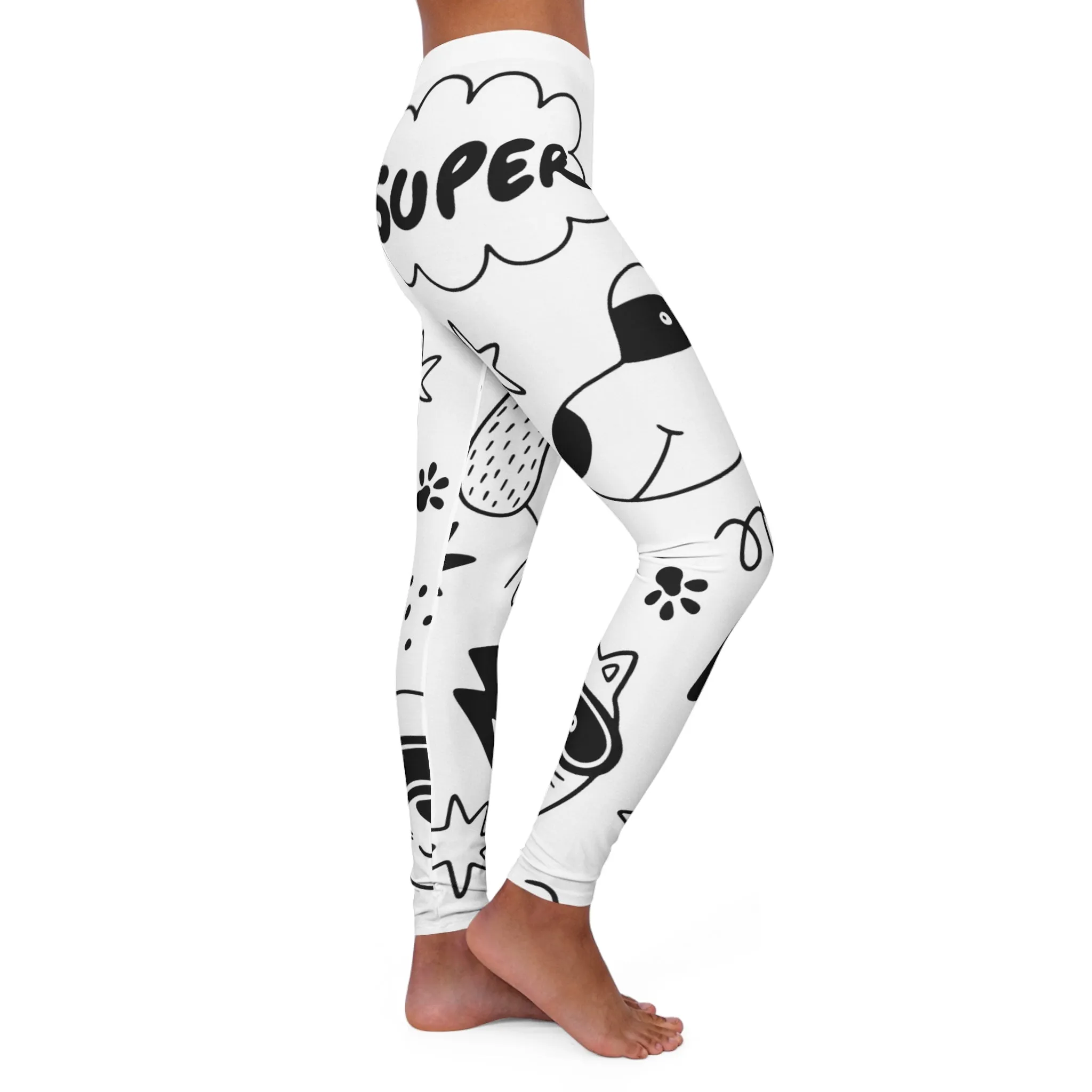 Doodle Dogs & Cats - Inovax Women's Spandex Leggings