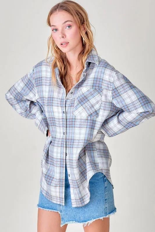 Dreamy Button Down Plaid Top