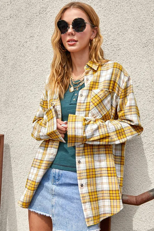 Dreamy Button Down Plaid Top