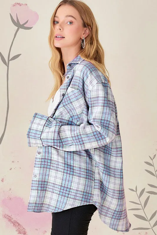 Dreamy Button Down Plaid Top