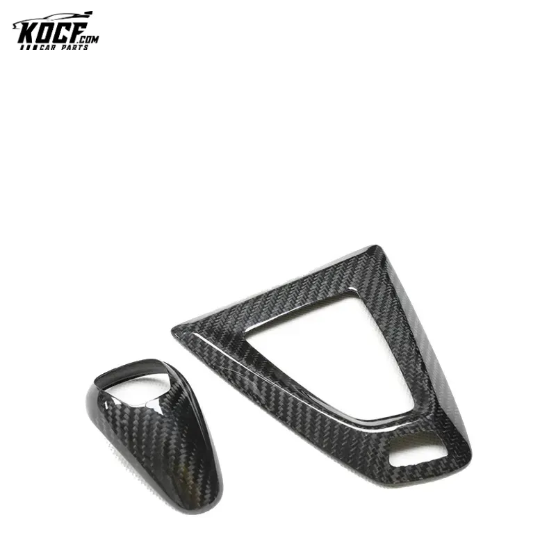 Dry Carbon Fiber interior trim shifter paddle knob cover base set For BMW F80 M3 F82 M4 LHD