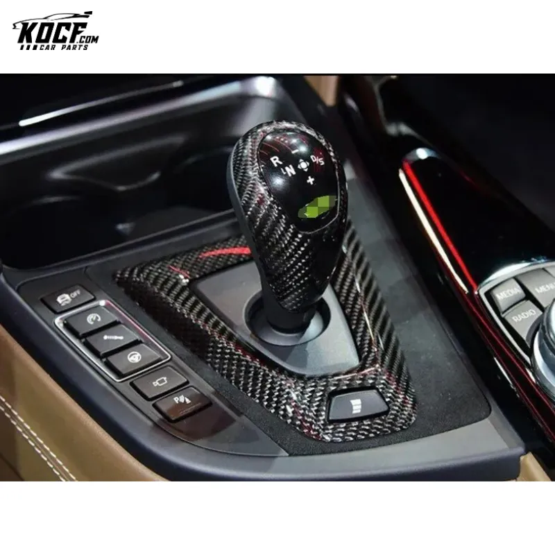 Dry Carbon Fiber interior trim shifter paddle knob cover base set For BMW F80 M3 F82 M4 LHD