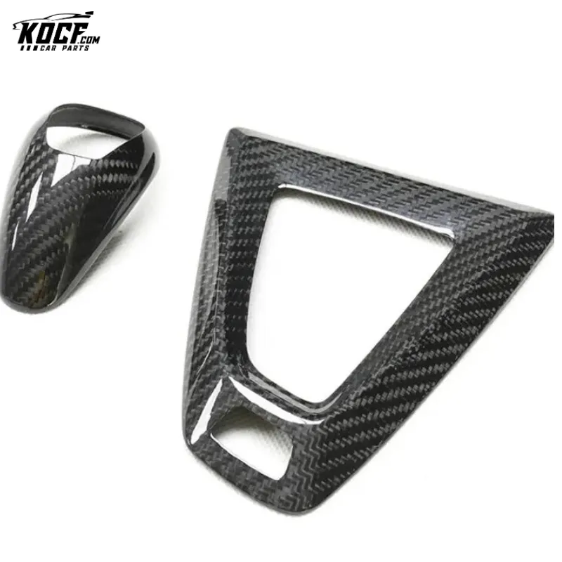 Dry Carbon Fiber interior trim shifter paddle knob cover base set For BMW F80 M3 F82 M4 LHD