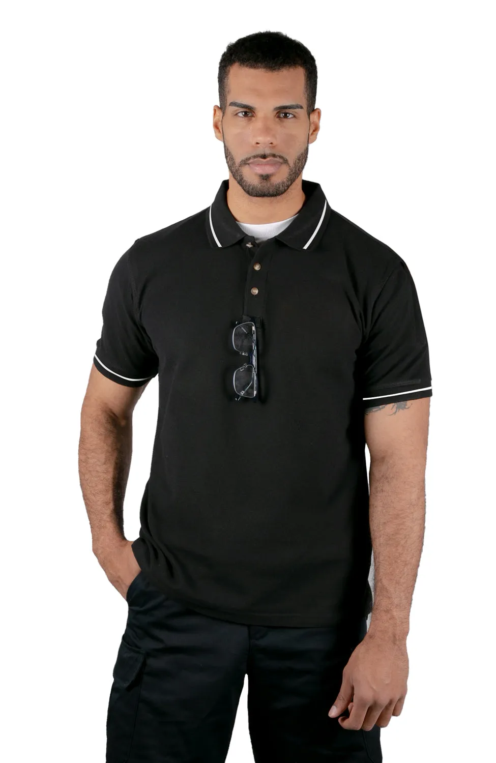 First Class Polycotton Tactical Stripe Polo Shirts