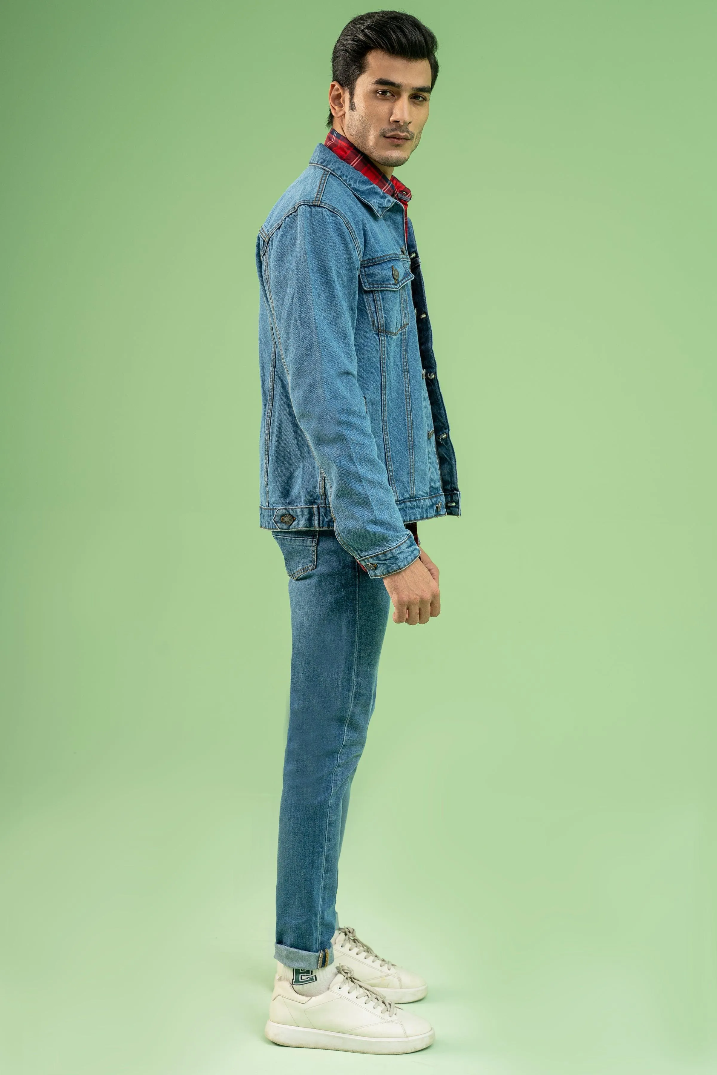 FULL SLEEVE DENIM JACKET LIGHT BLUE