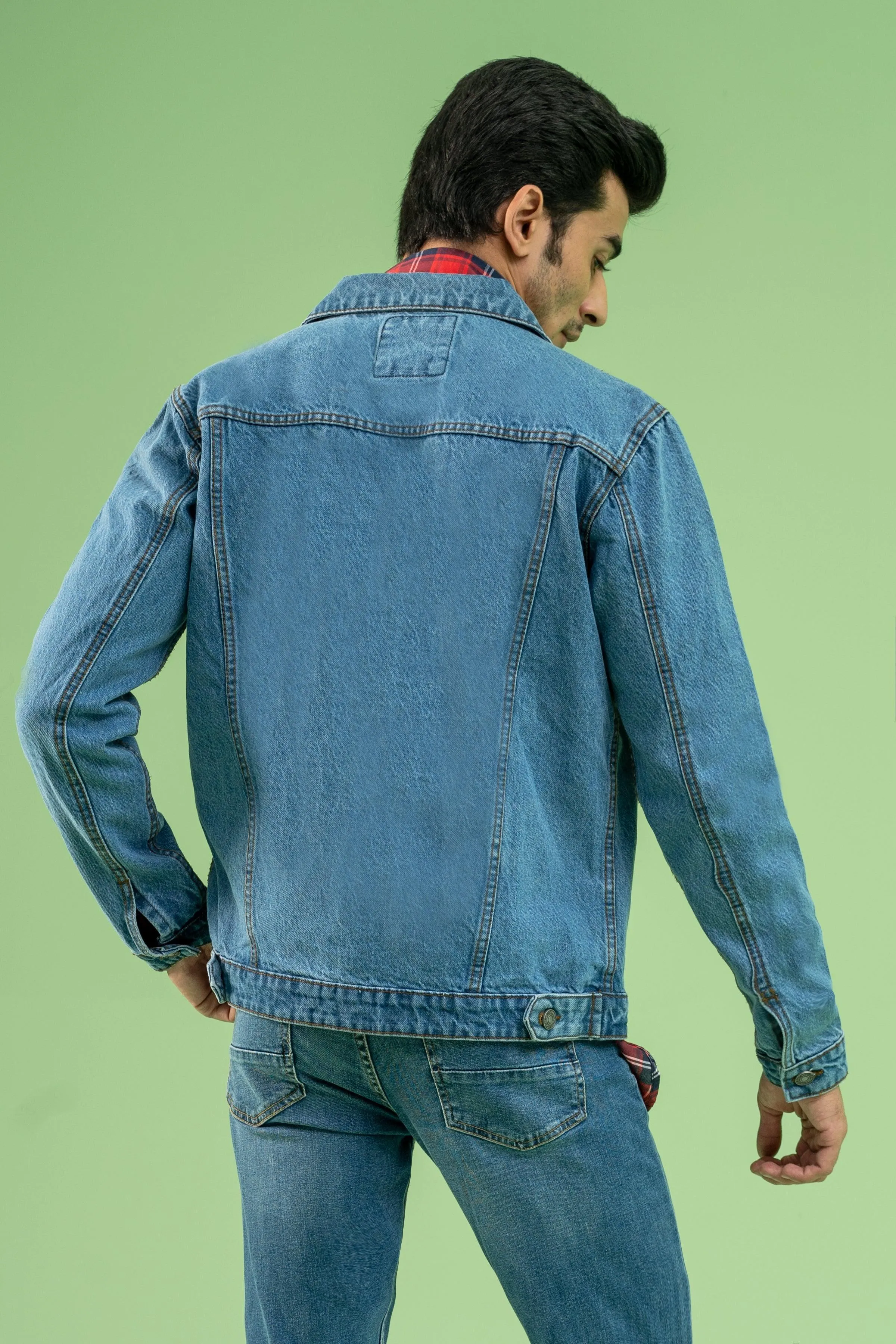 FULL SLEEVE DENIM JACKET LIGHT BLUE