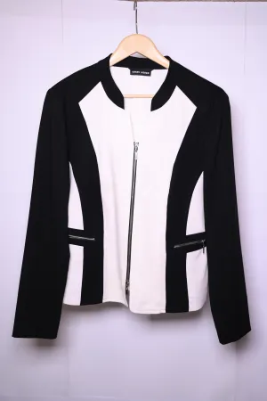 Gerry Weber White and Black Zipper Jacket