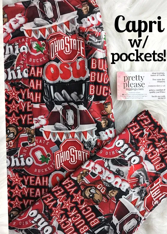 Go Bucks! THE OHIO STATE BUCKEYES OSU Capri Super SOFT Leggings OS TC Plus rts