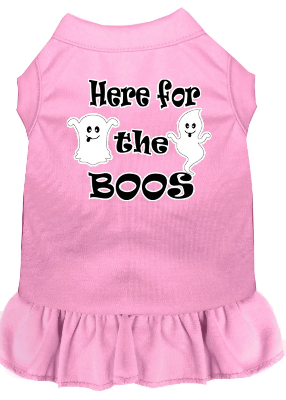 Here For The Boos Screen Print Dog Dress Light Pink Sm (10)