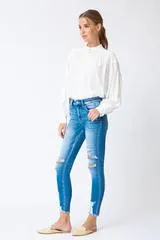 Kancan Tatum High Rise Distressed Ankle Skinny Jeans *FINAL SALE*