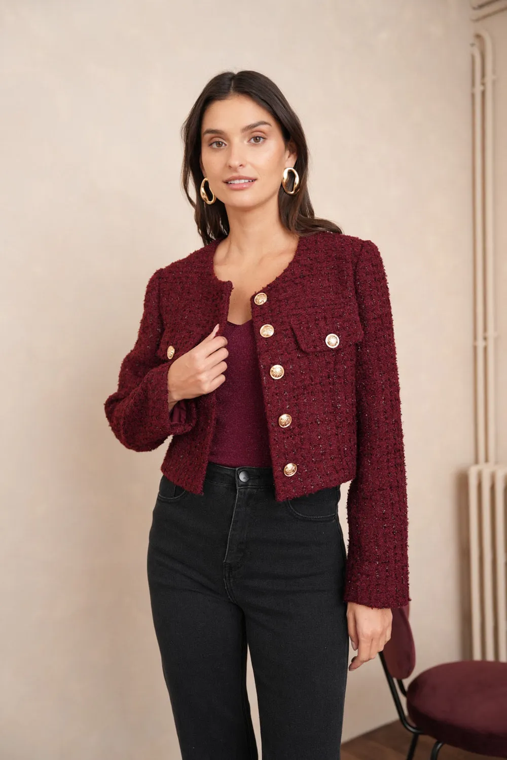 Kendra Cropped Tweed Jacket