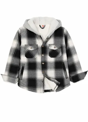 Kids Matching Family Black White Plaid Flannel Shirt