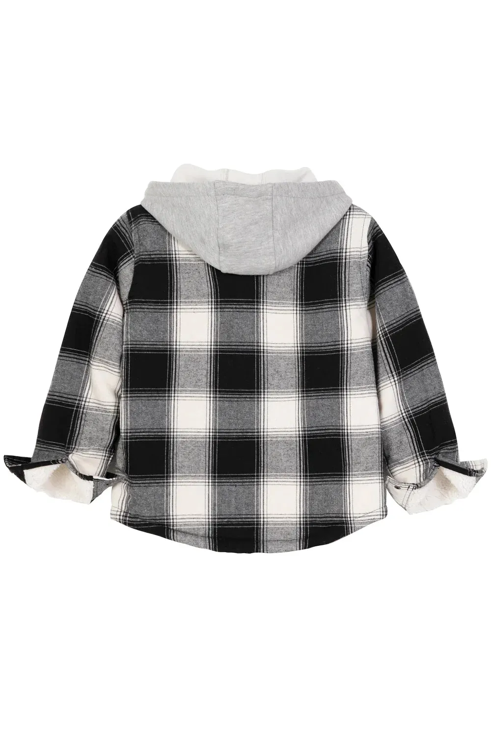 Kids Matching Family Black White Plaid Flannel Shirt