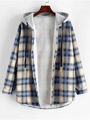 Lined Flannel Jacket Hoodie