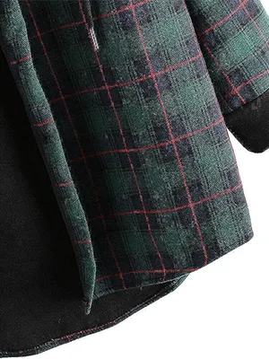 Lined Flannel Jacket Hoodie