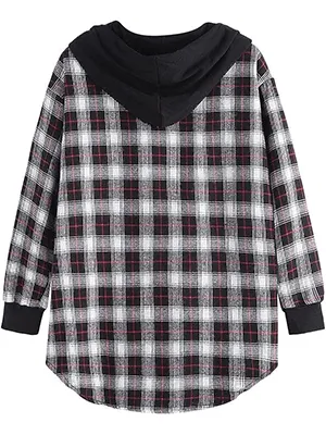 Lined Flannel Jacket Hoodie