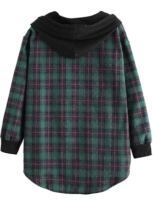 Lined Flannel Jacket Hoodie