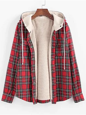 Lined Flannel Jacket Hoodie