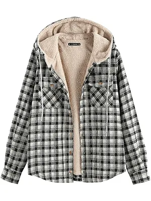 Lined Flannel Jacket Hoodie