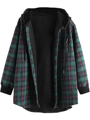 Lined Flannel Jacket Hoodie