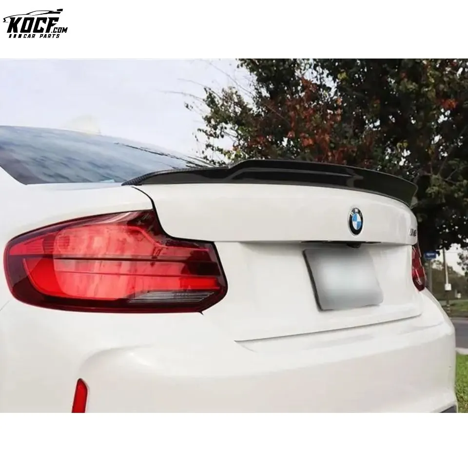 M Style Carbon Fiber Rear Spoiler Trunk Lip CF Highkick Spoiler Fit For BMW F87 M2 M2C F22 M235i 220i 228i