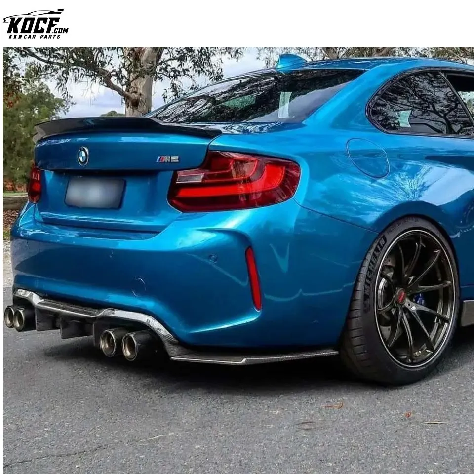 M Style Carbon Fiber Rear Spoiler Trunk Lip CF Highkick Spoiler Fit For BMW F87 M2 M2C F22 M235i 220i 228i