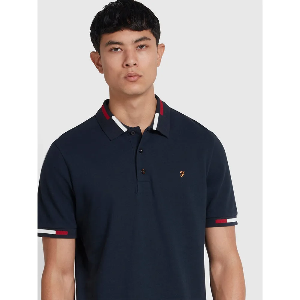 Mens Farah Pique Tipping Polo Shirt 'Maxwell' Regular Fit