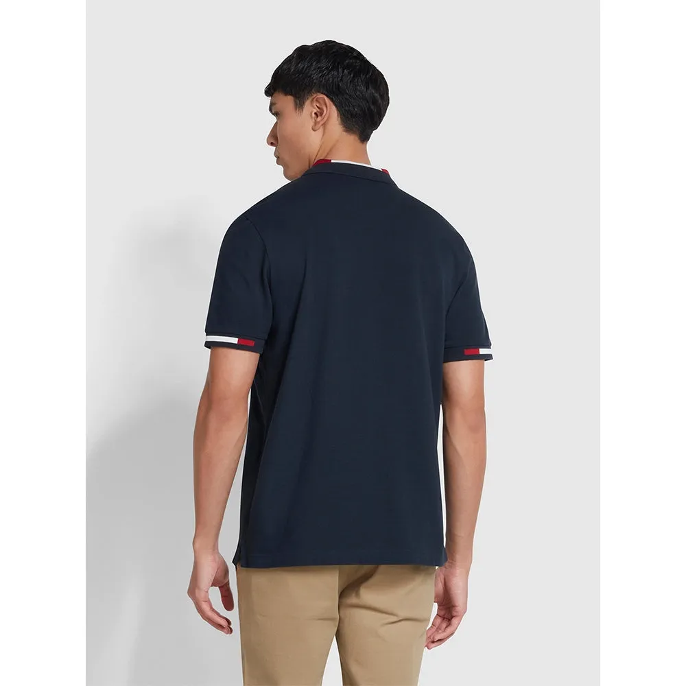 Mens Farah Pique Tipping Polo Shirt 'Maxwell' Regular Fit