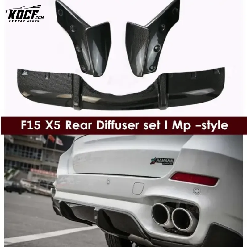 MP style For F15 X5 M Sport Carbon Fiber Rear Bumper Diffuser Lip rear spat rear splitter spoiler m-sport bumper