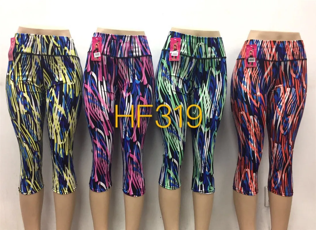 NYC Wholesale Yoga Gym Capri Sports Leggings, HF319