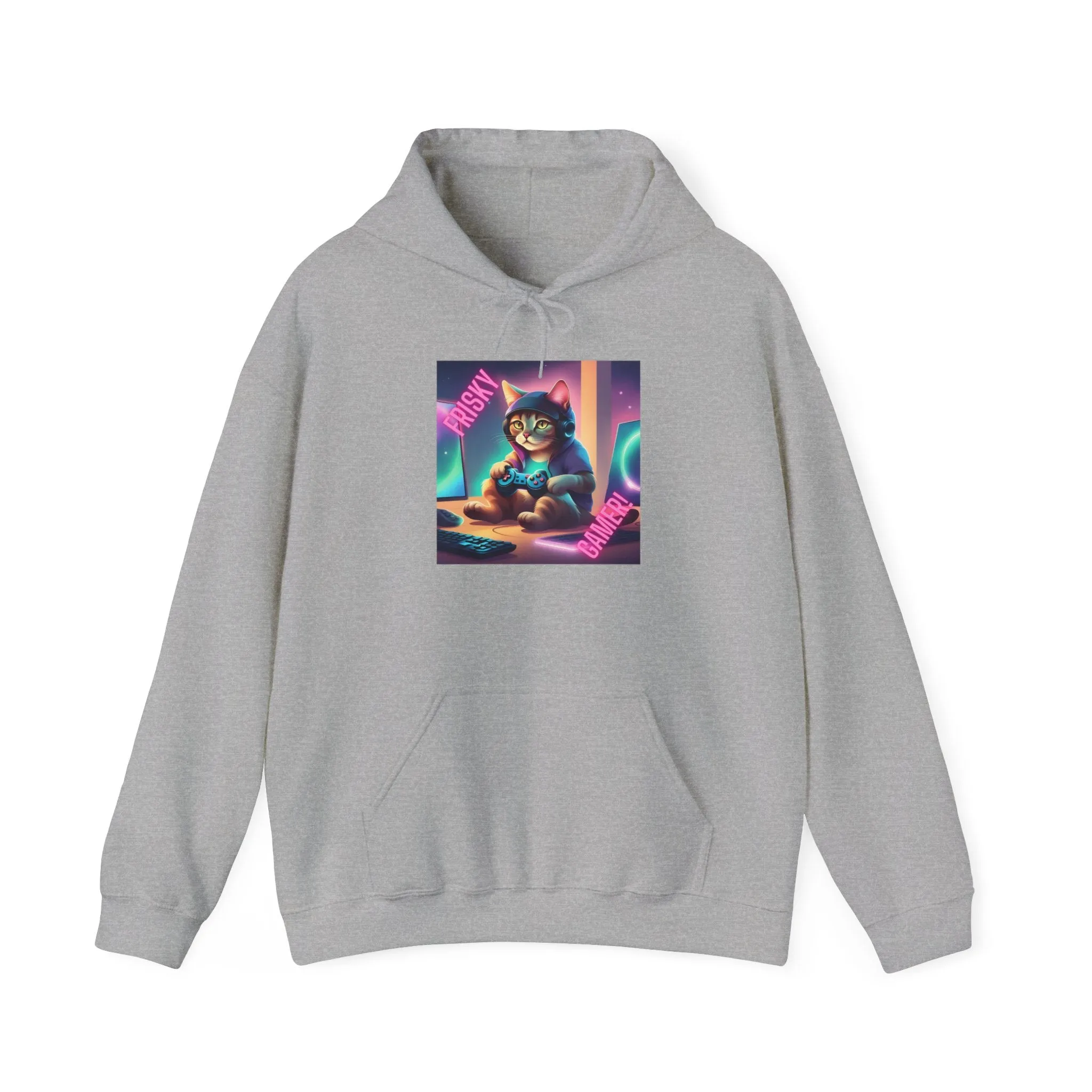 Playful Cat Gamer Hoodie - Unisex Heavy Blend™ Sweatshirt for Cozy Comfort